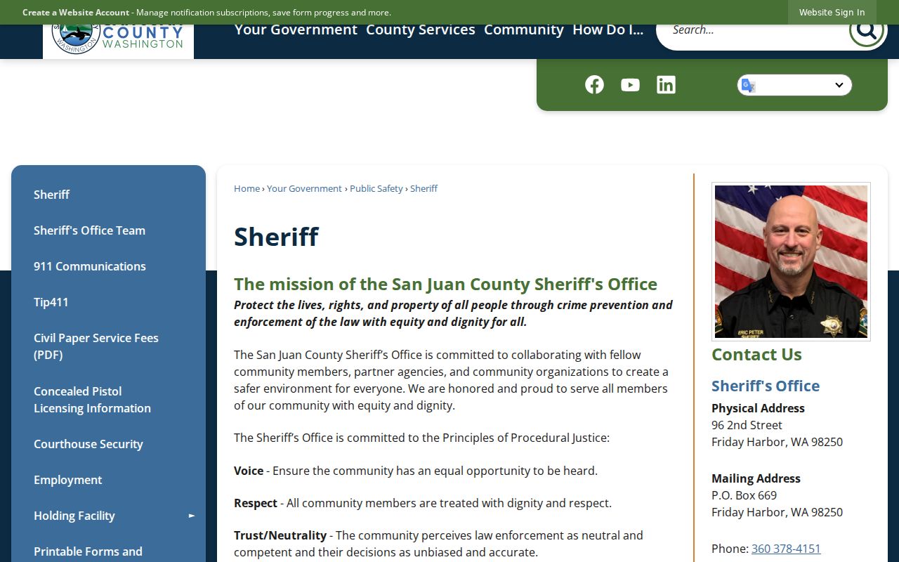 Friday Harbor criminal records San Juan County Sheriff headquarters