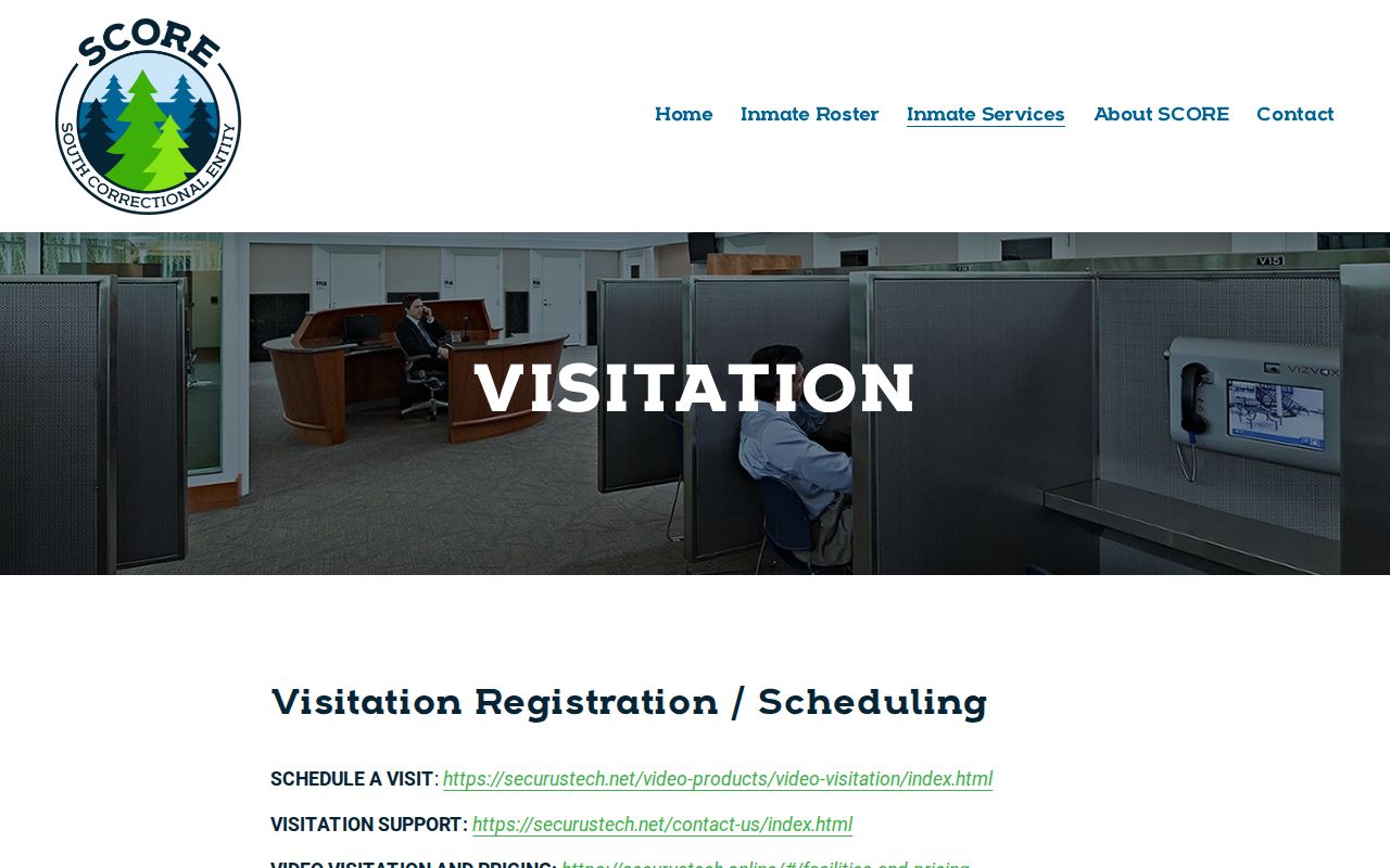 San Juan County arrest custody visitation instructions for SCORE jail